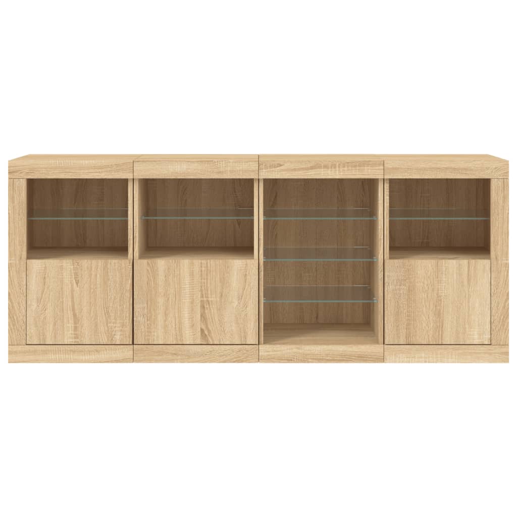 Credenza con Luci LED Rovere Sonoma 164x37x67 cm - homemem39
