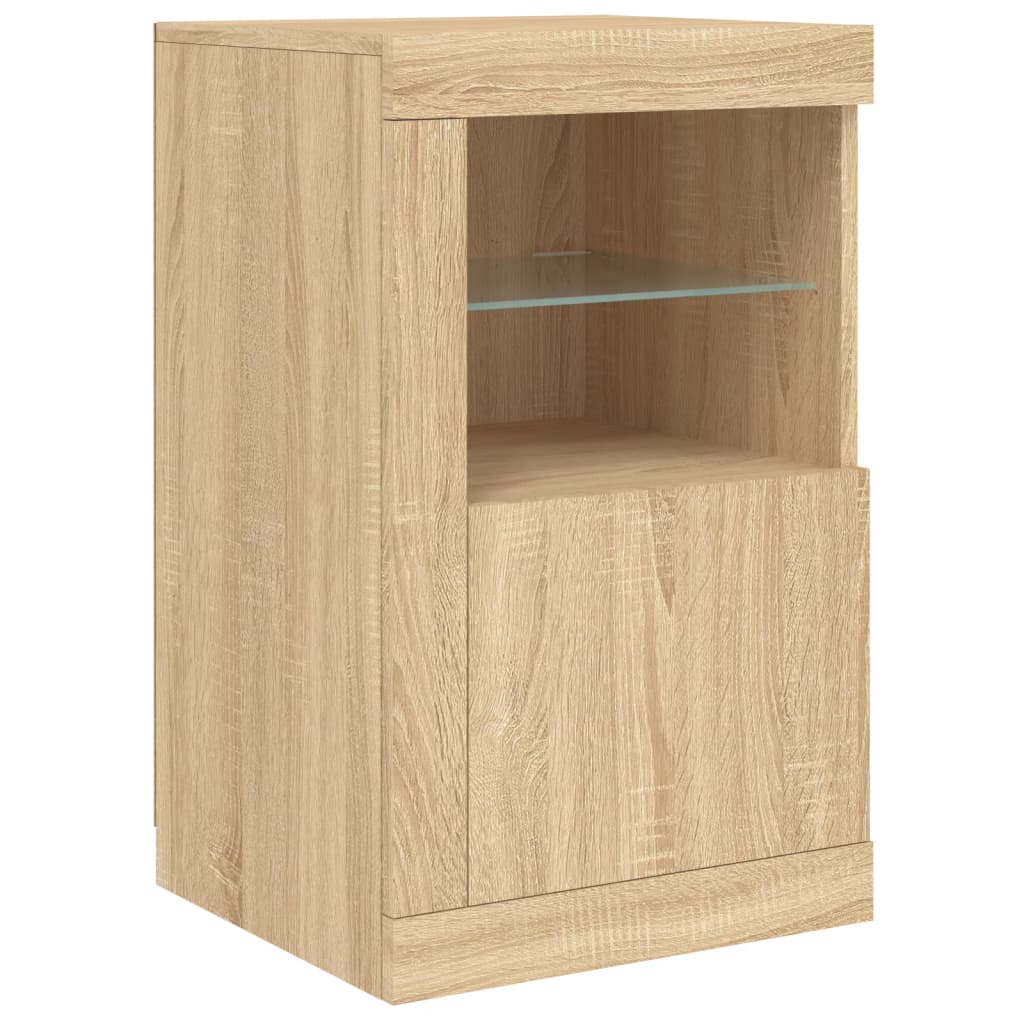 Credenza con Luci LED Rovere Sonoma 164x37x67 cm - homemem39
