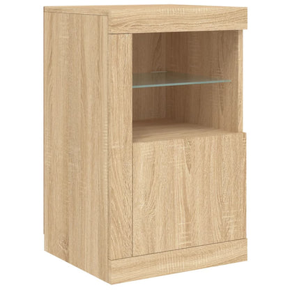 Credenza con Luci LED Rovere Sonoma 164x37x67 cm - homemem39