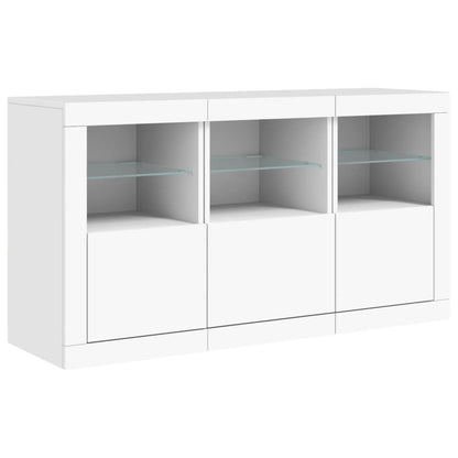 Credenza con Luci LED Bianca 123x37x67 cm - homemem39