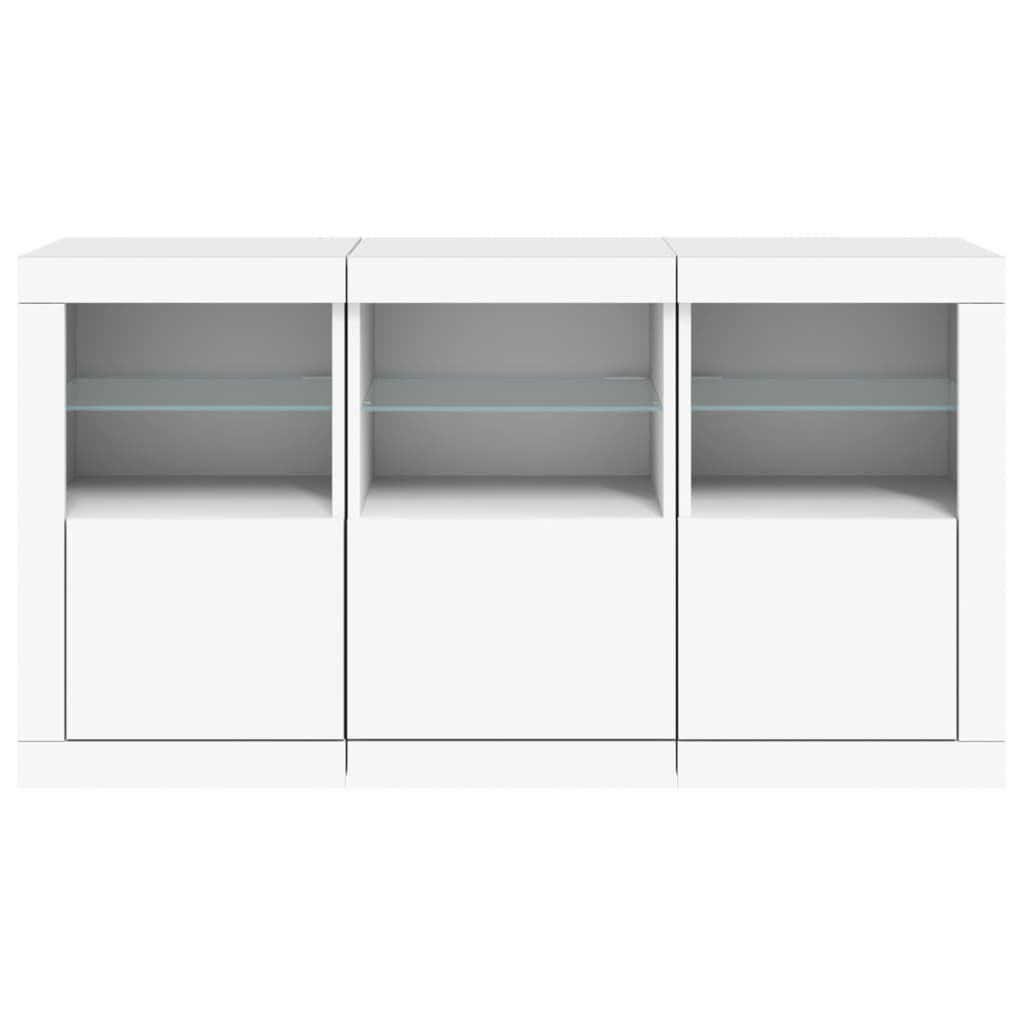 Credenza con Luci LED Bianca 123x37x67 cm - homemem39