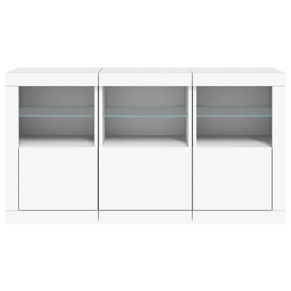 Credenza con Luci LED Bianca 123x37x67 cm - homemem39