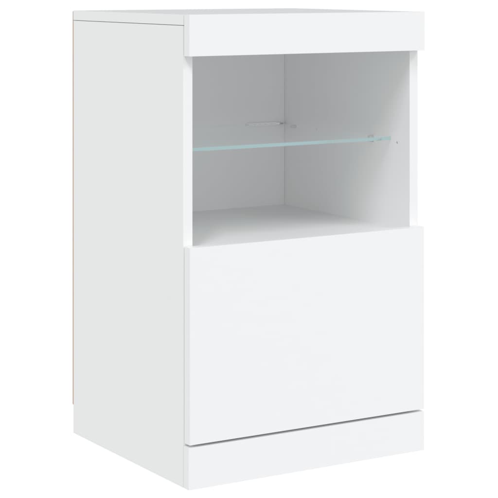 Credenza con Luci LED Bianca 123x37x67 cm - homemem39