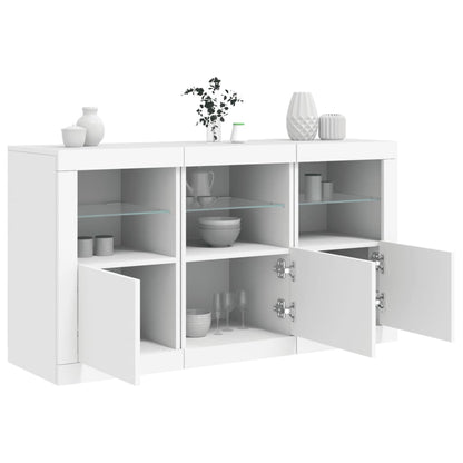 Credenza con Luci LED Bianca 123x37x67 cm - homemem39