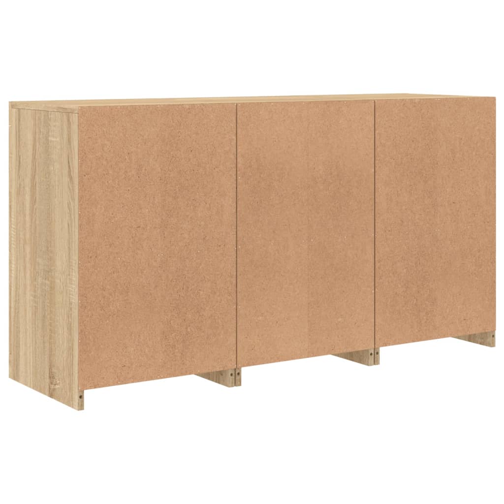 Credenza con Luci LED Rovere Sonoma 123x37x67 cm - homemem39
