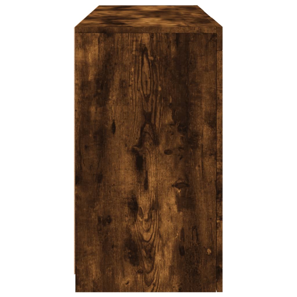 Credenza con Luci LED Rovere Fumo 123x37x67 cm | homemem39