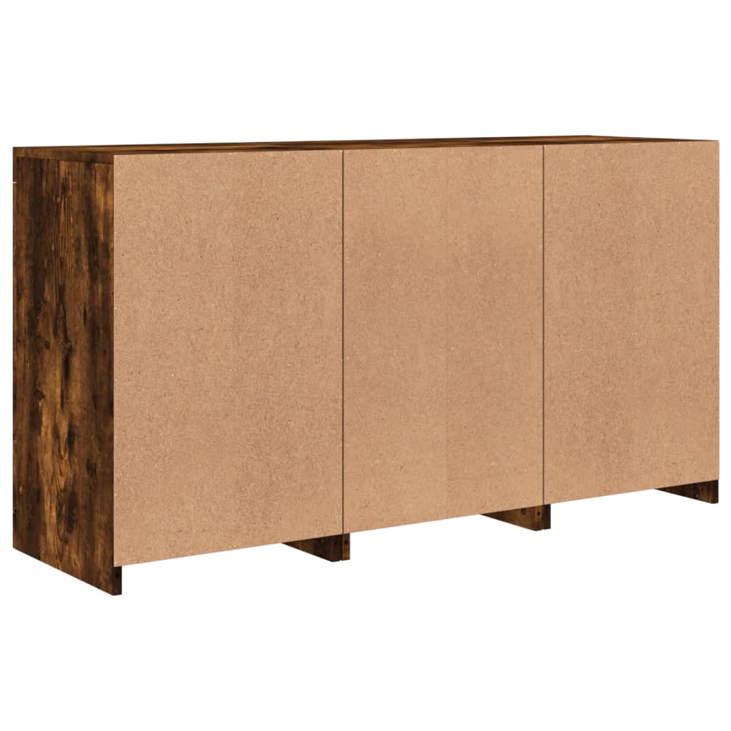 Credenza con Luci LED Rovere Fumo 123x37x67 cm | homemem39