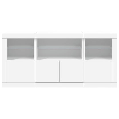 Credenza con Luci LED Bianca 142,5x37x67 cm - homemem39