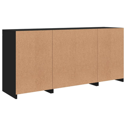 Credenza con Luci LED Nera 142,5x37x67 cm