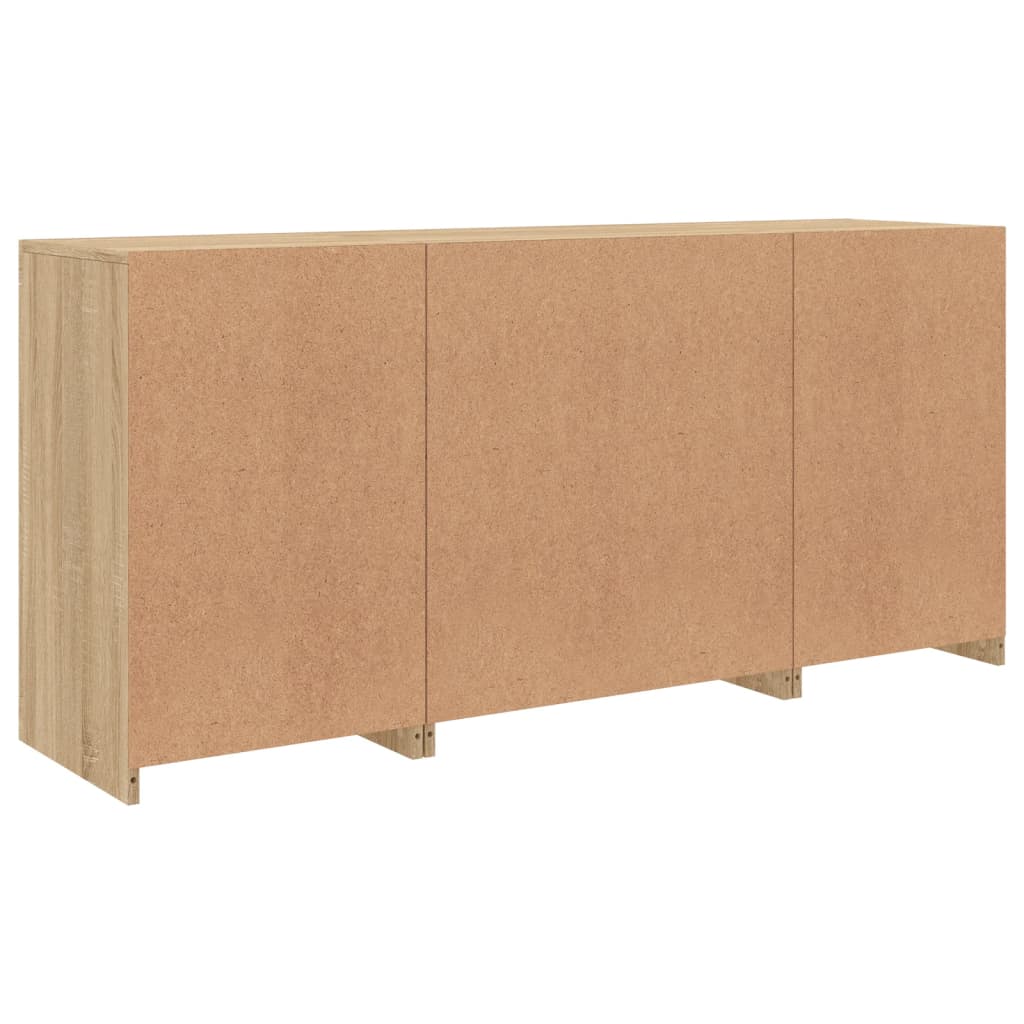 Credenza con Luci LED Rovere Sonoma 142,5x37x67 cm - homemem39