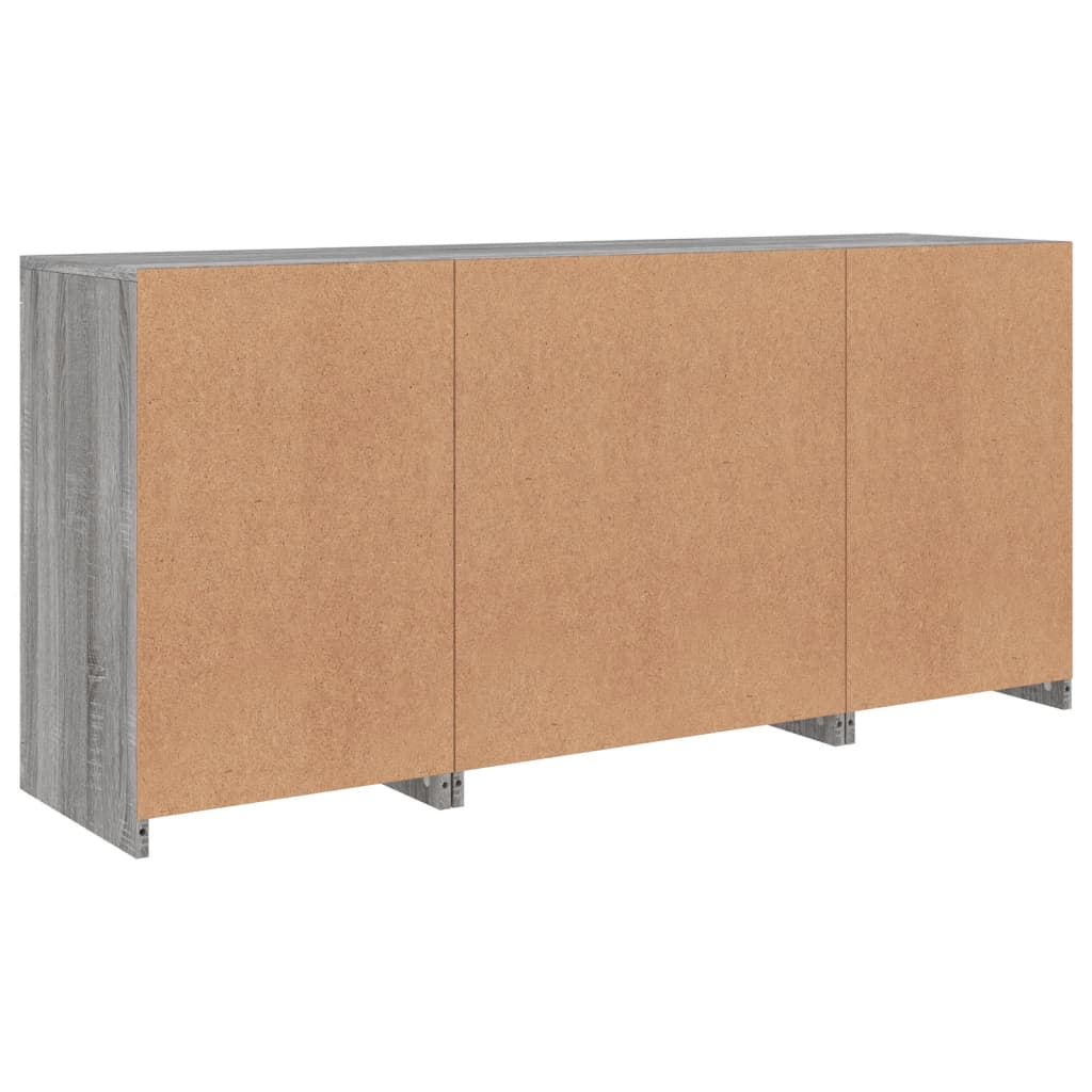 Credenza con Luci LED Grigio Sonoma 142,5x37x67 cm - homemem39