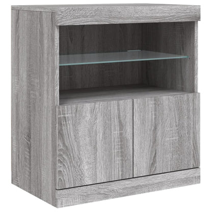Credenza con Luci LED Grigio Sonoma 142,5x37x67 cm - homemem39