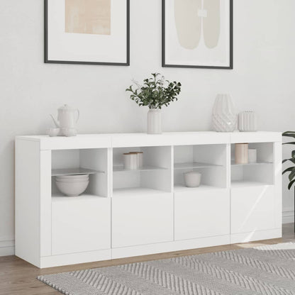 Credenza con Luci LED Bianca 163x37x67 cm - homemem39