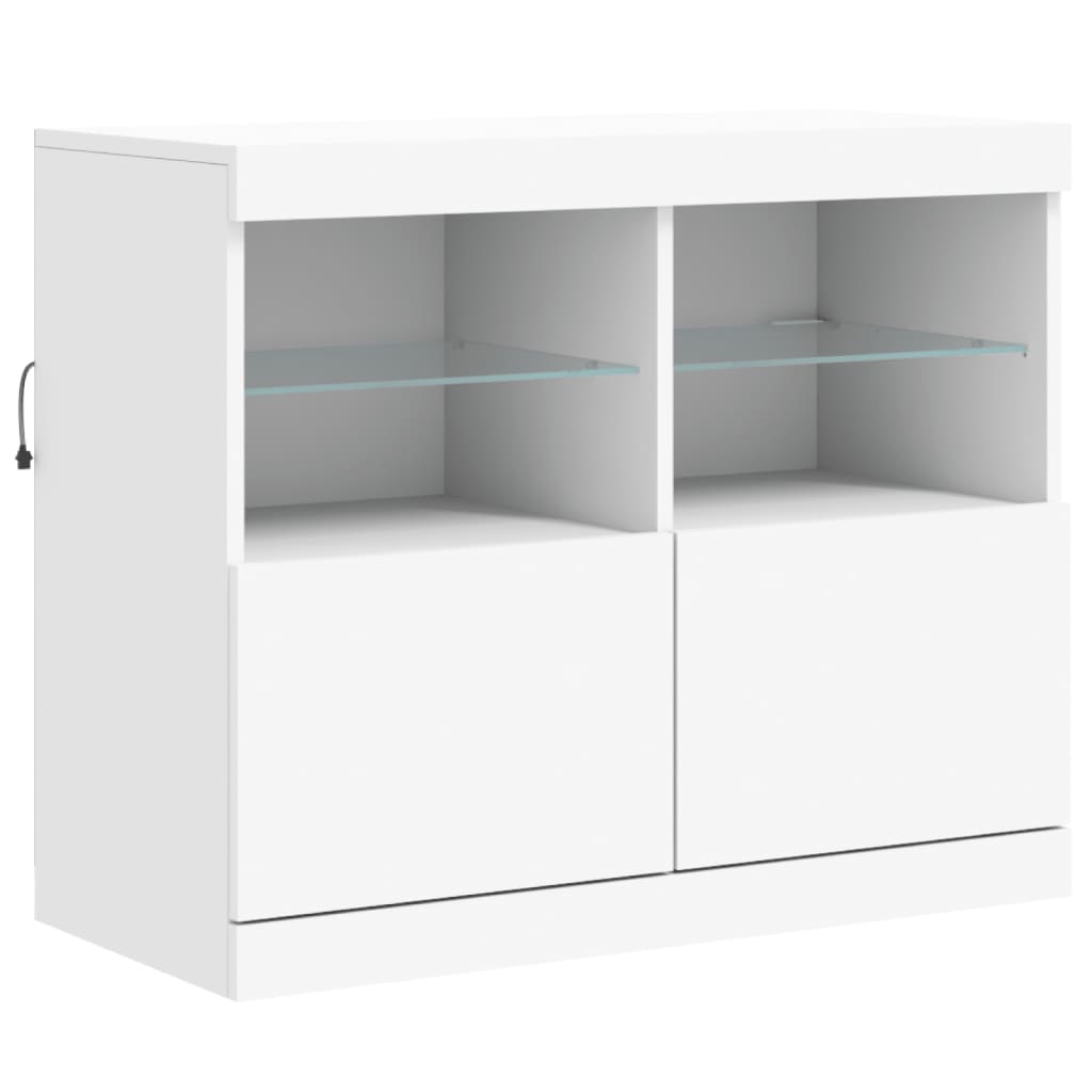 Credenza con Luci LED Bianca 163x37x67 cm - homemem39