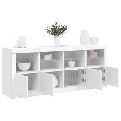Credenza con Luci LED Bianca 163x37x67 cm - homemem39
