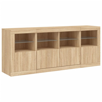 Credenza con Luci LED Rovere Sonoma 163x37x67 cm - homemem39