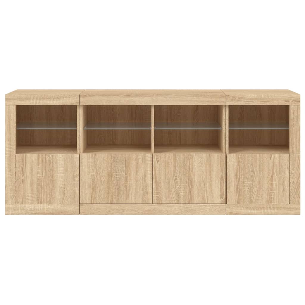 Credenza con Luci LED Rovere Sonoma 163x37x67 cm - homemem39