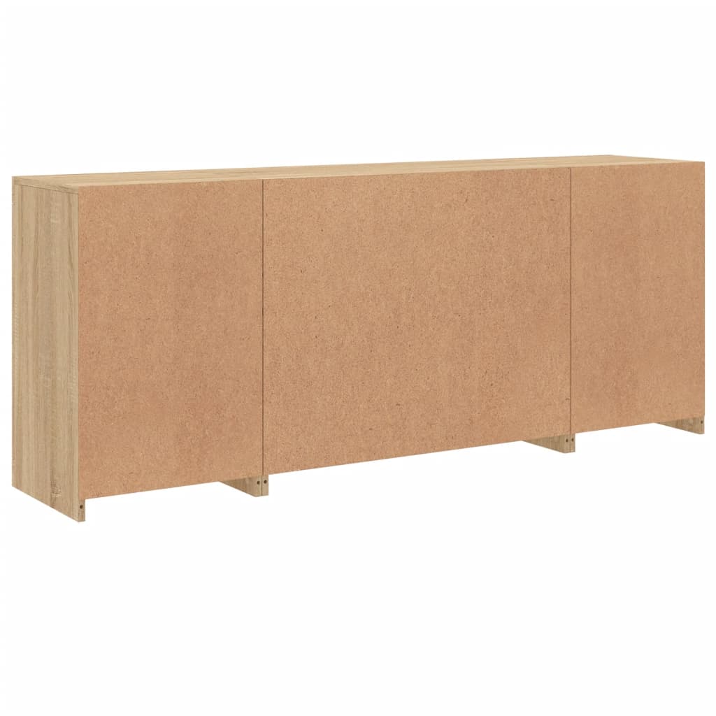 Credenza con Luci LED Rovere Sonoma 163x37x67 cm - homemem39