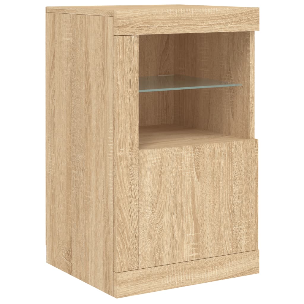 Credenza con Luci LED Rovere Sonoma 163x37x67 cm - homemem39