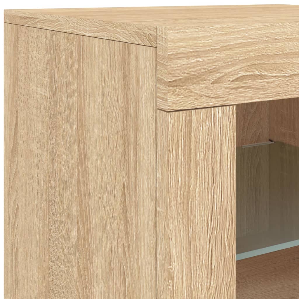 Credenza con Luci LED Rovere Sonoma 163x37x67 cm - homemem39