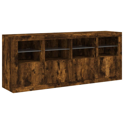 Credenza con Luci LED Rovere Fumo 163x37x67 cm | homemem39