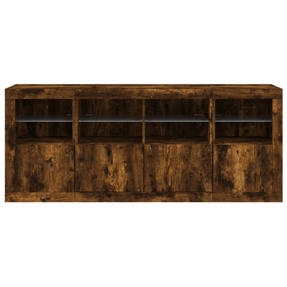 Credenza con Luci LED Rovere Fumo 163x37x67 cm | homemem39
