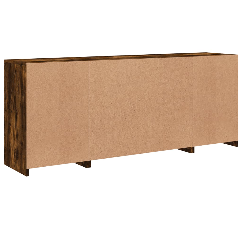 Credenza con Luci LED Rovere Fumo 163x37x67 cm | homemem39