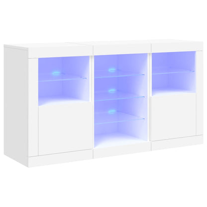 Sideboard mit weißen LED-Leuchten 123x37x67 cm