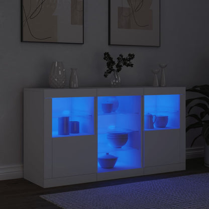 Sideboard mit weißen LED-Leuchten 123x37x67 cm