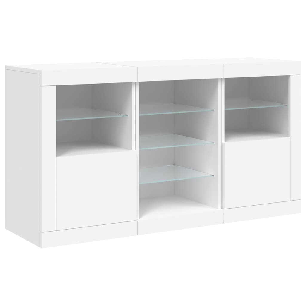 Sideboard mit weißen LED-Leuchten 123x37x67 cm