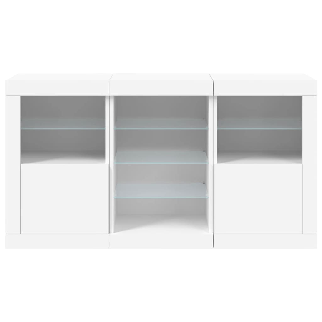 Credenza con Luci LED Bianca 123x37x67 cm - homemem39