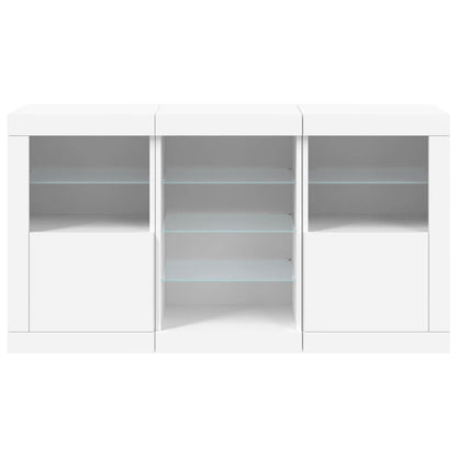 Credenza con Luci LED Bianca 123x37x67 cm - homemem39