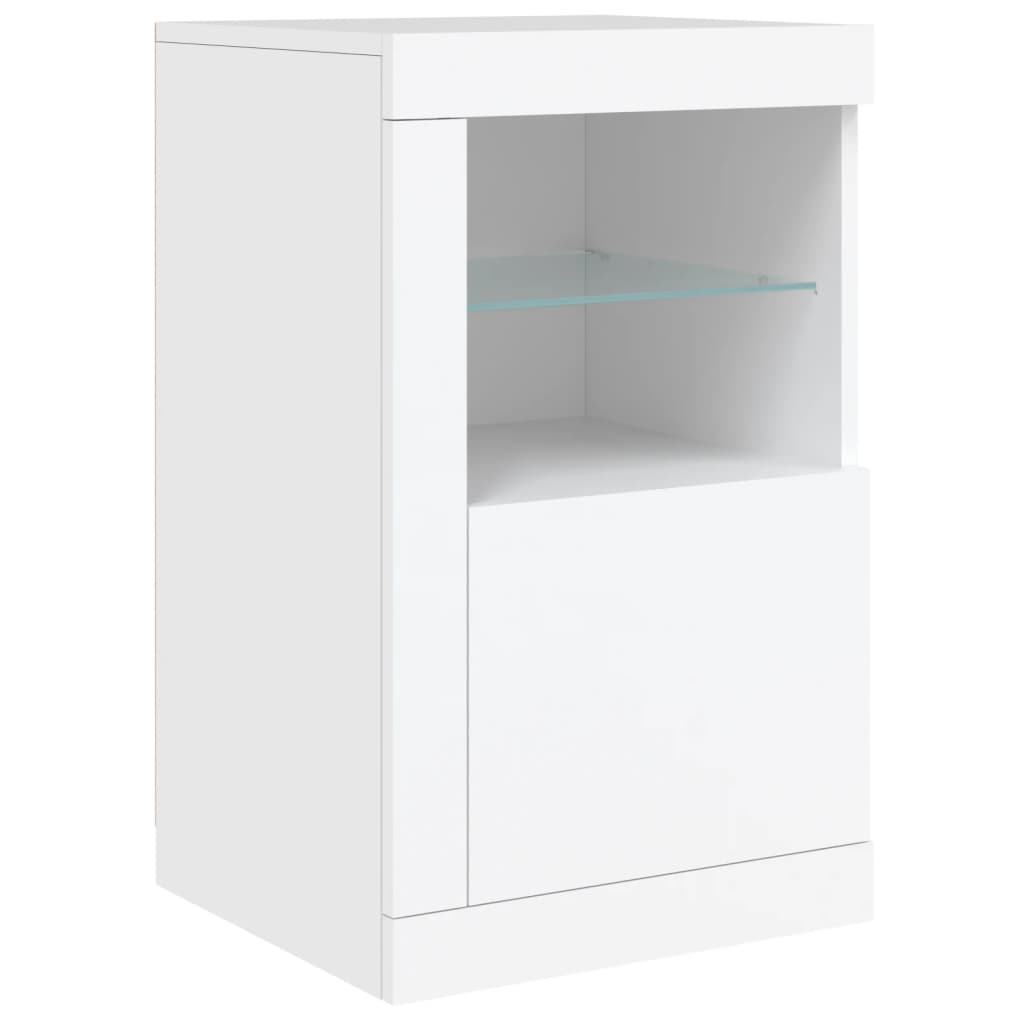 Credenza con Luci LED Bianca 123x37x67 cm - homemem39