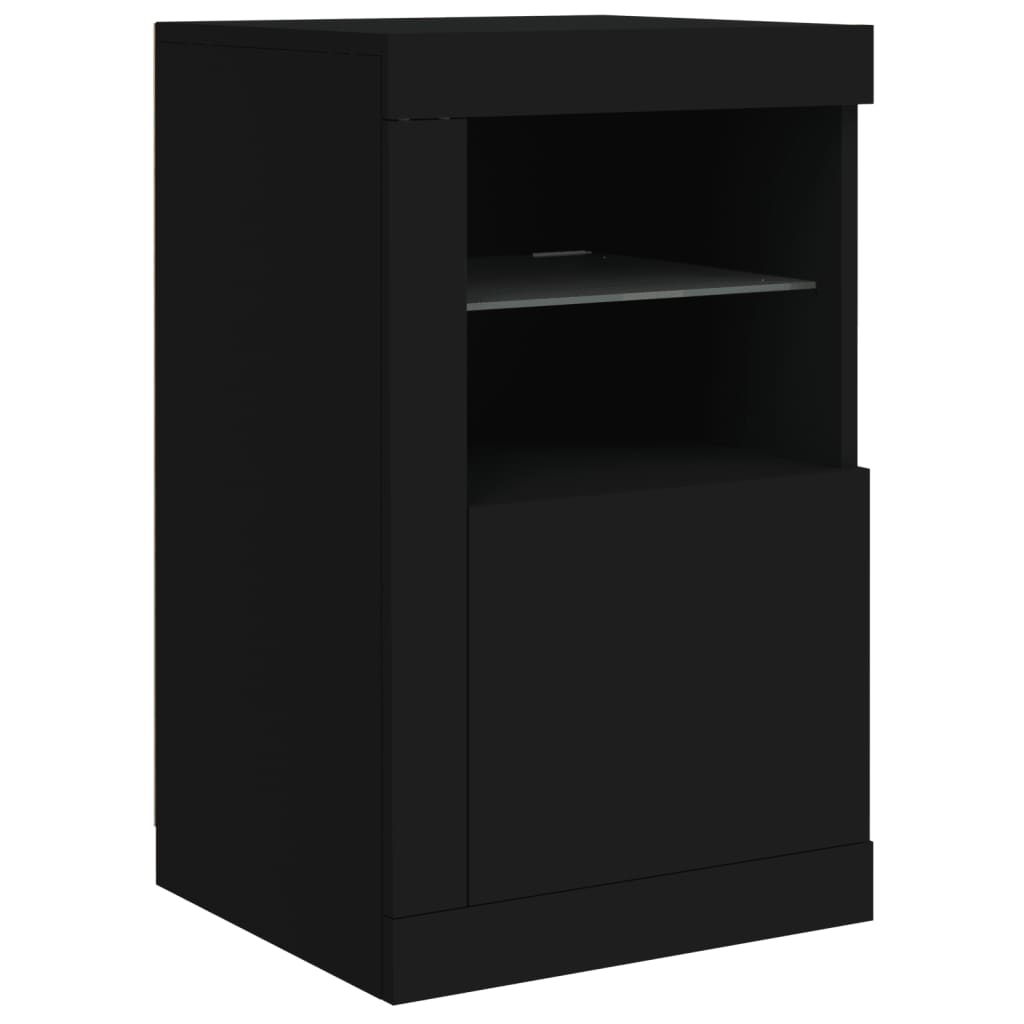 Credenza con Luci LED Nera 123x37x67 cm - homemem39