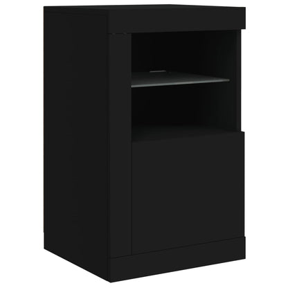 Credenza con Luci LED Nera 123x37x67 cm - homemem39
