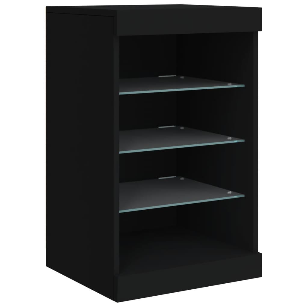 Credenza con Luci LED Nera 123x37x67 cm - homemem39