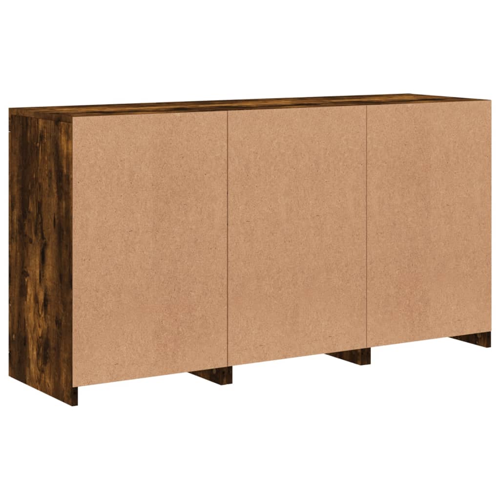 Credenza con Luci LED Rovere Fumo 123x37x67 cm | homemem39
