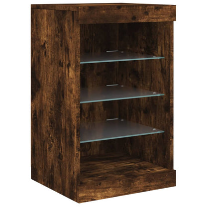 Credenza con Luci LED Rovere Fumo 123x37x67 cm | homemem39