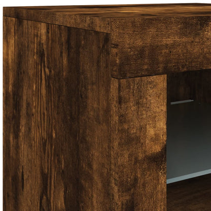 Credenza con Luci LED Rovere Fumo 123x37x67 cm | homemem39