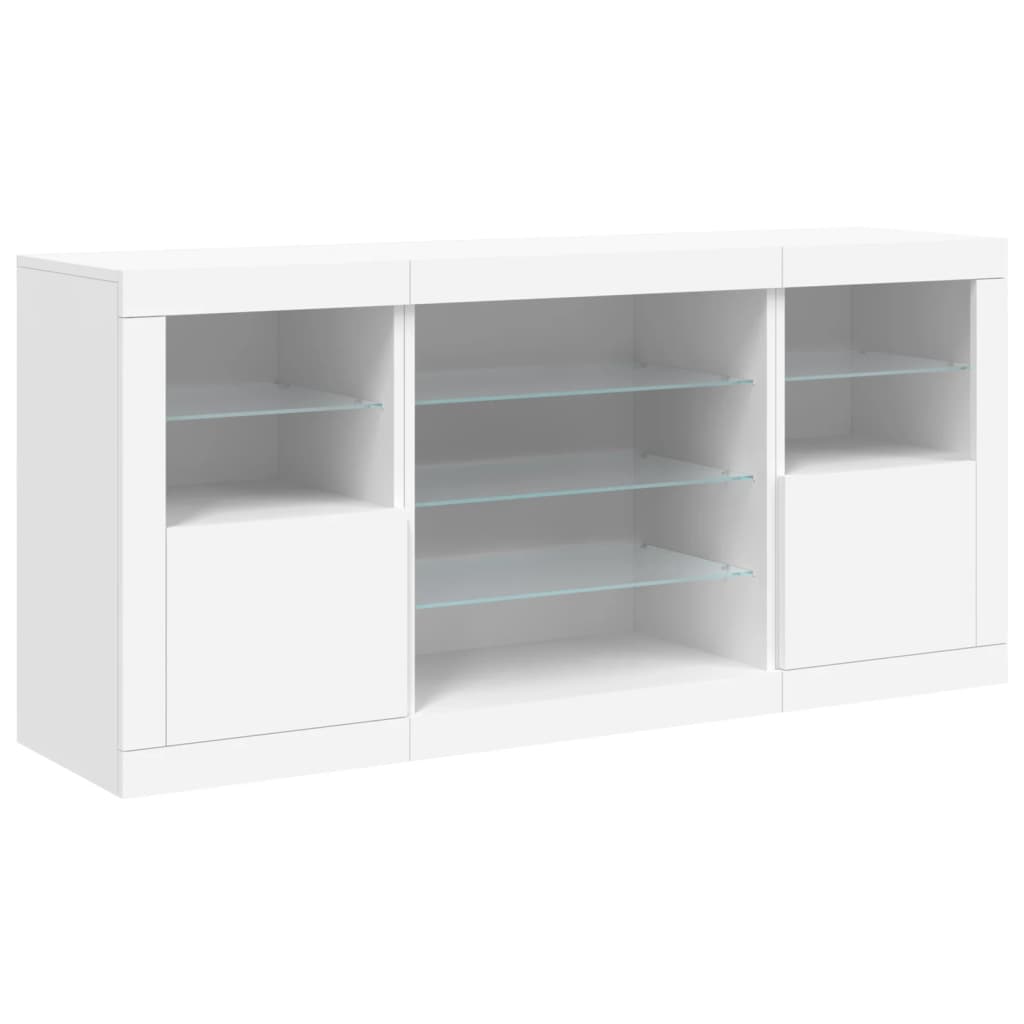 Sideboard mit weißen LED-Leuchten 142,5 x 37 x 67 cm