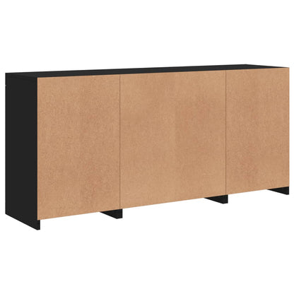 Credenza con Luci LED Nera 142,5x37x67 cm - homemem39