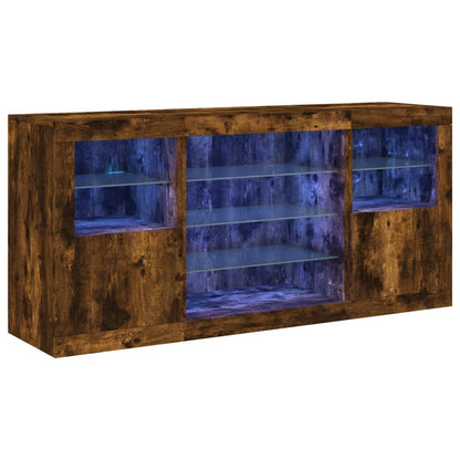 Credenza con Luci LED Rovere Fumo 142,5x37x67 cm | homemem39