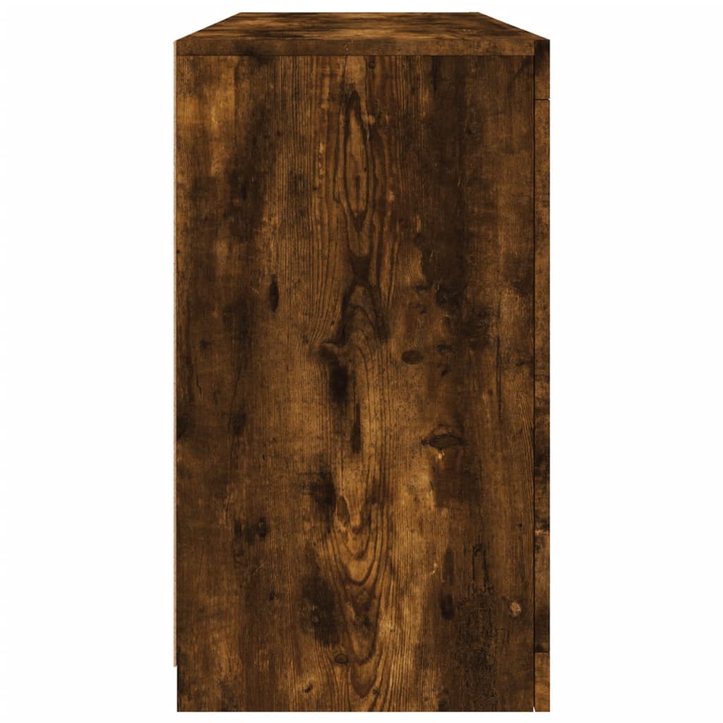 Credenza con Luci LED Rovere Fumo 142,5x37x67 cm | homemem39