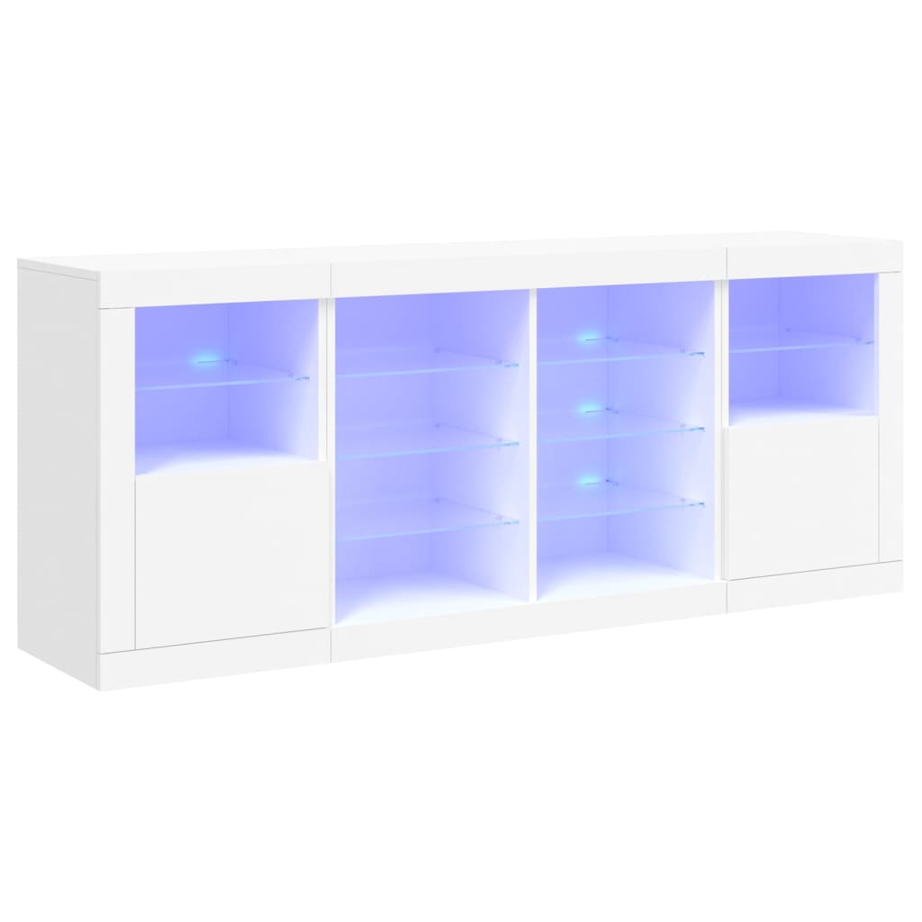 Sideboard mit weißen LED-Leuchten 163x37x67 cm