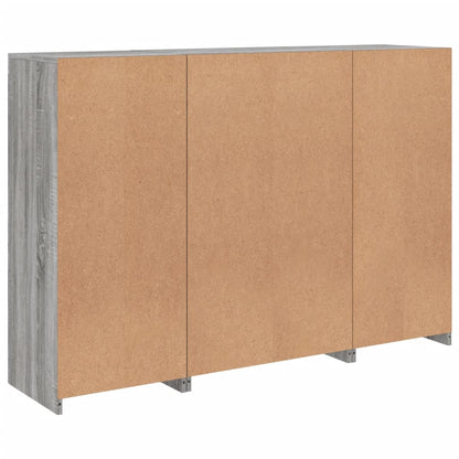 Credenze con Luci LED 3 pz Grigio Sonoma in Legno Multistrato - homemem39