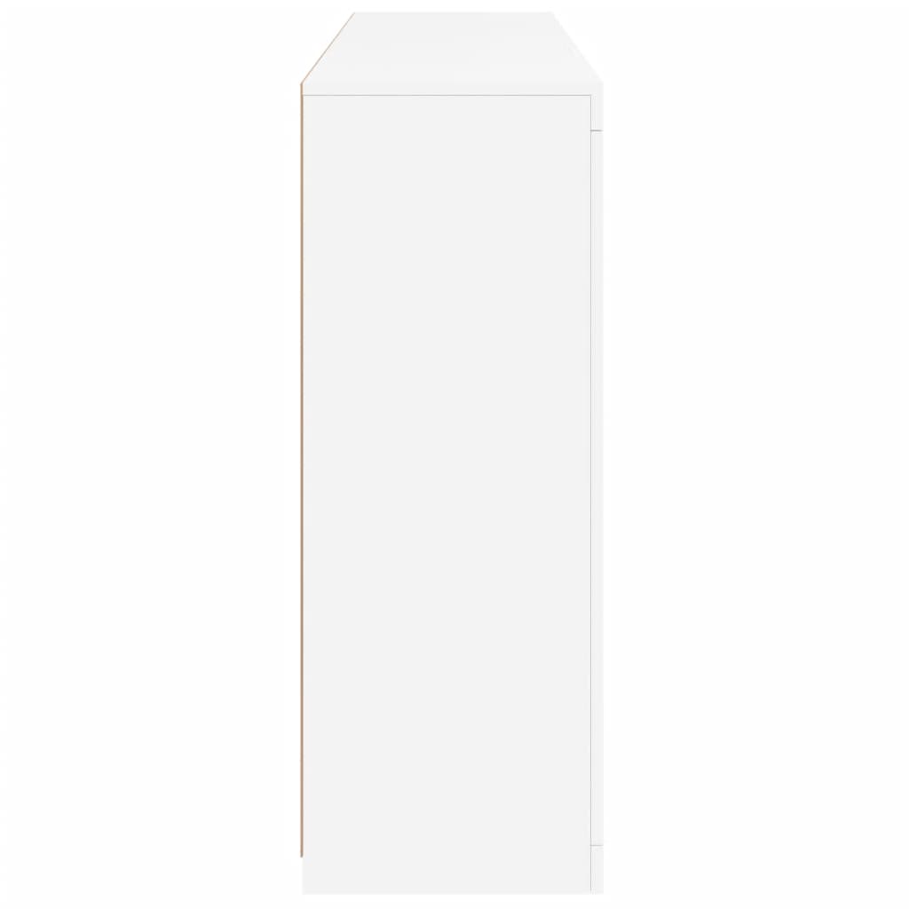 Credenze con Luci LED 3 pz Bianche in Legno Multistrato