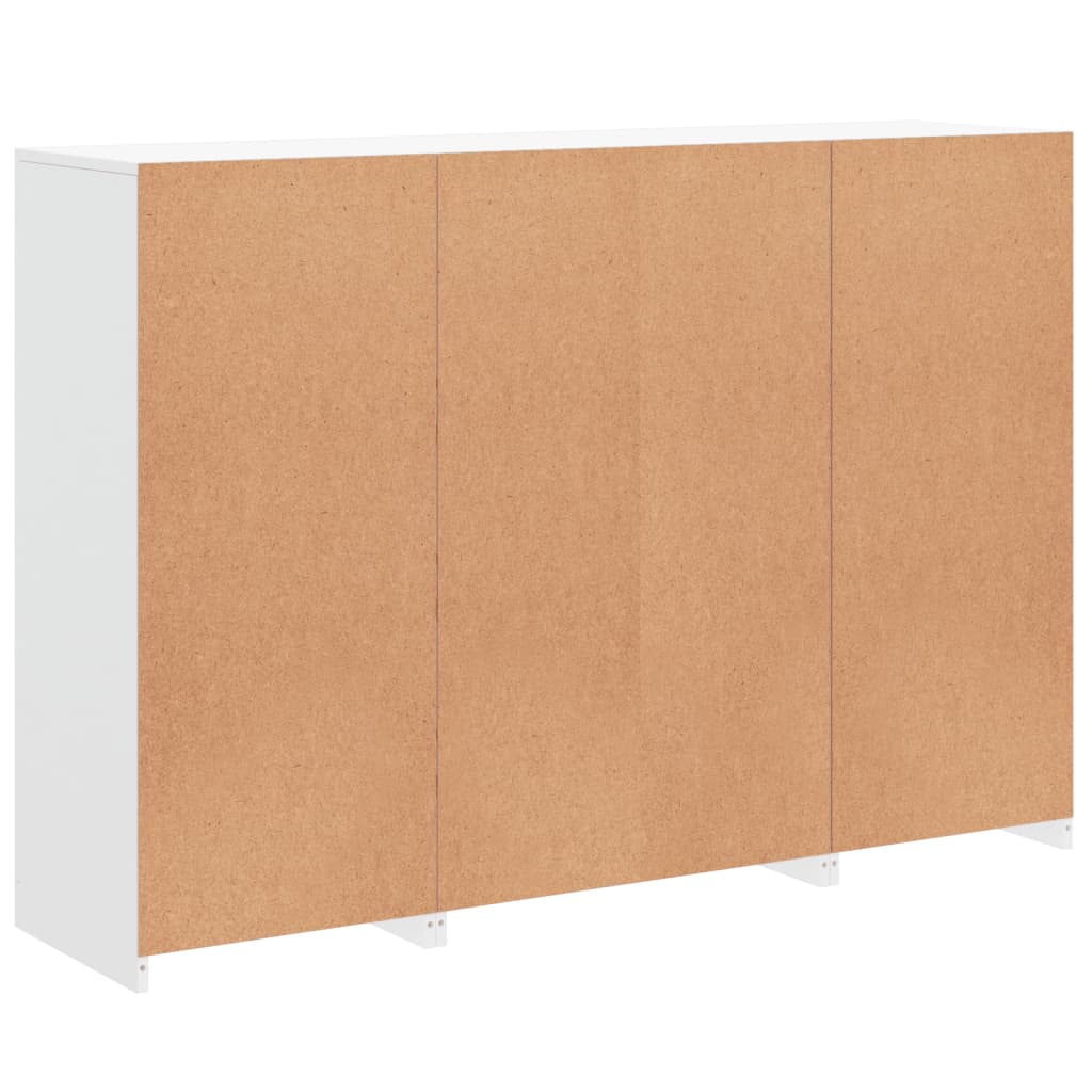 Credenze con Luci LED 3 pz Bianche in Legno Multistrato