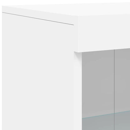 Credenza con Luci LED Bianca 162x37x100 cm - homemem39