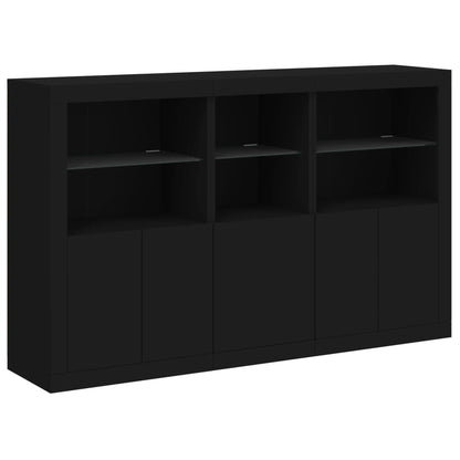 Credenza con Luci LED Nera 162x37x100 cm - homemem39