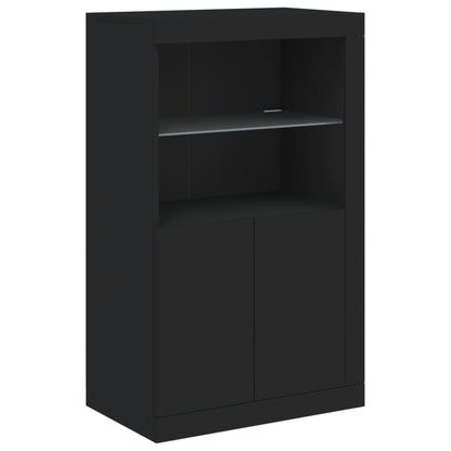 Credenza con Luci LED Nera 162x37x100 cm - homemem39